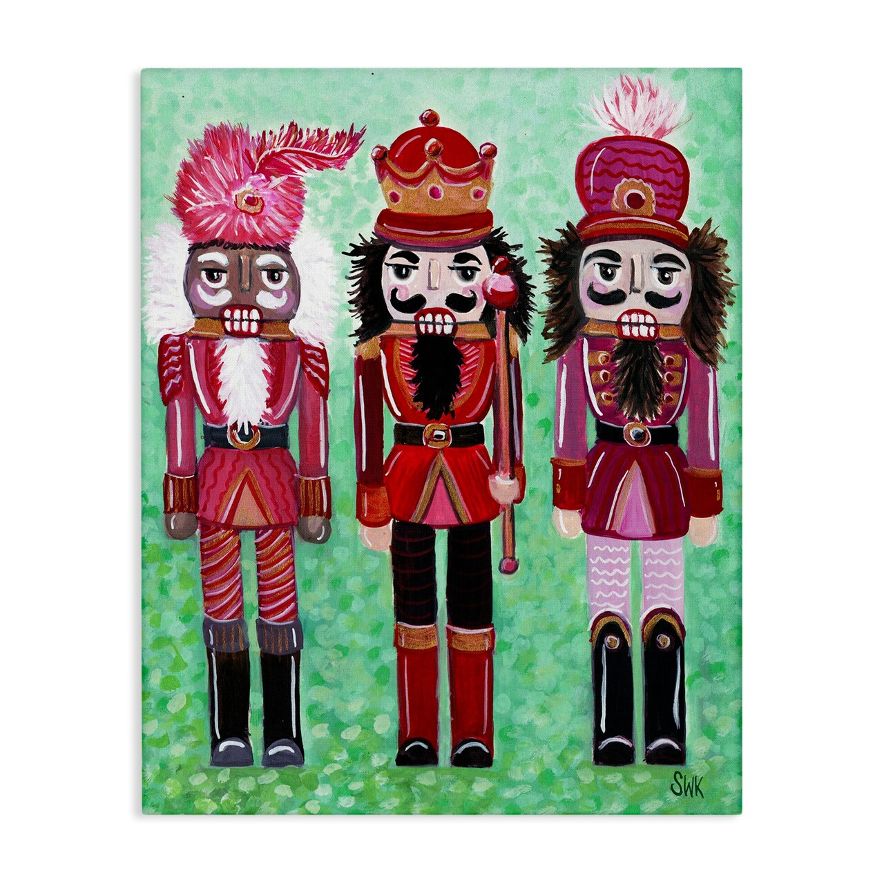 Stupell Industries Red Nutcrackers Trio Canvas By Sarah Waldron Kimball